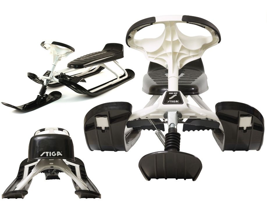 Nartosanki STIGA SNOWRACER KING SIZE dwuosobowe kierownica hamulec XXL