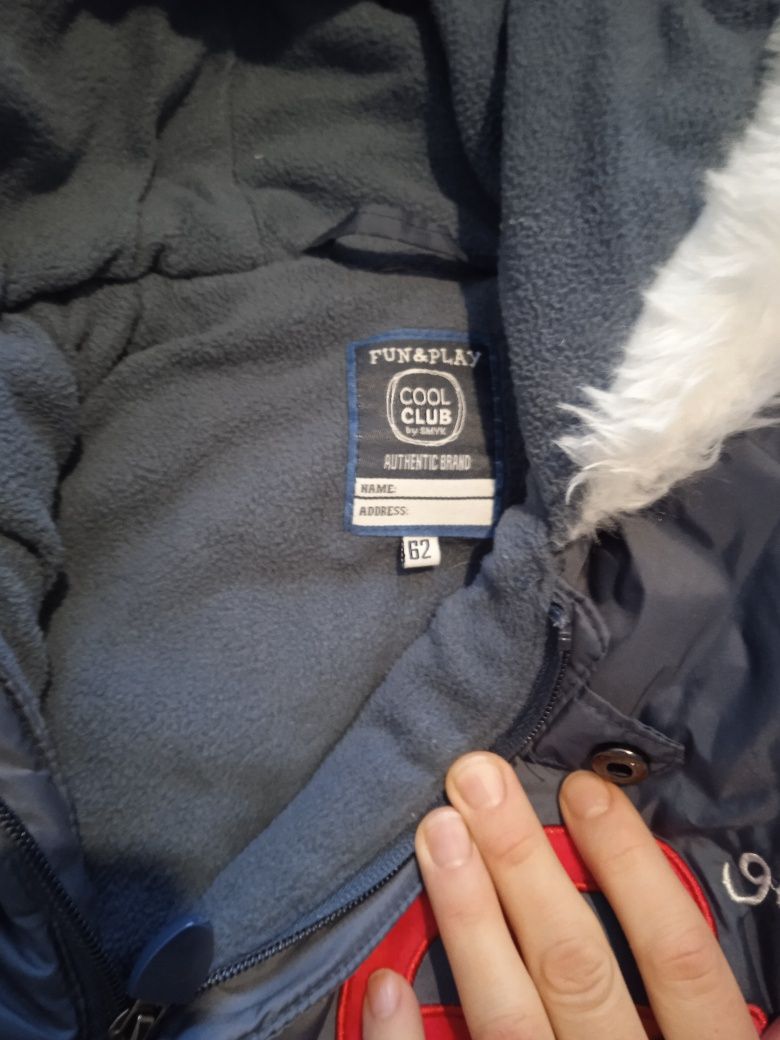 Bardzo ciepły kombinezon cool club r. 62 stan idealny