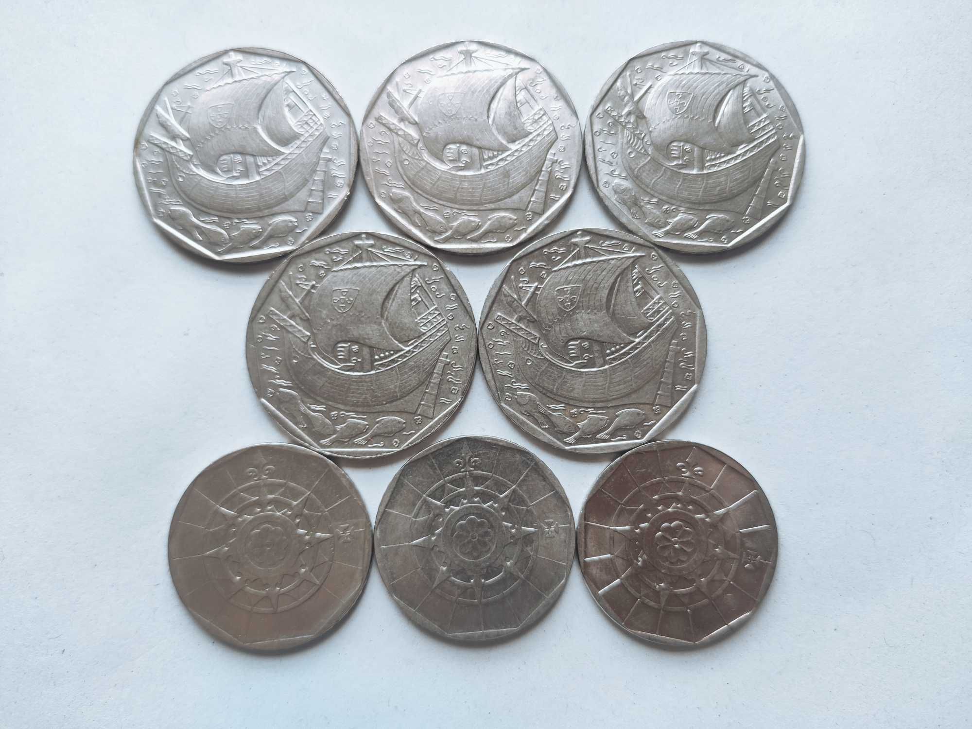 Conjunto de 8 moedas: 50$ e 20$