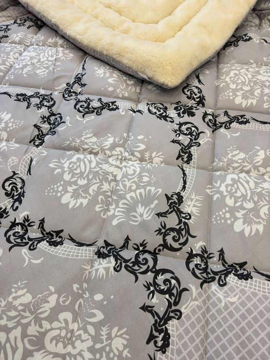 Одеяло плед полуторное на овчине тепла ковдра   двостороння 150*215