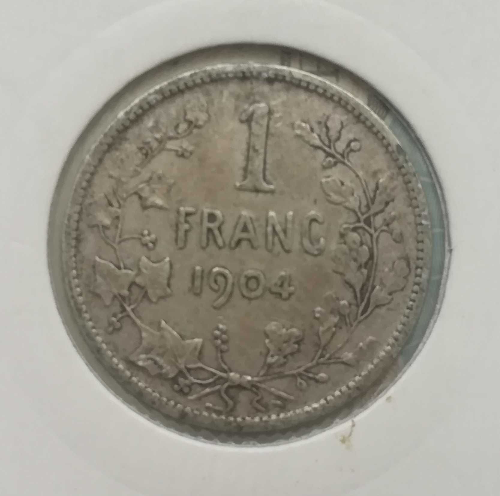 Monety srebrne zestaw 3 sztuk 1 frank Francja i Belgia srebro.