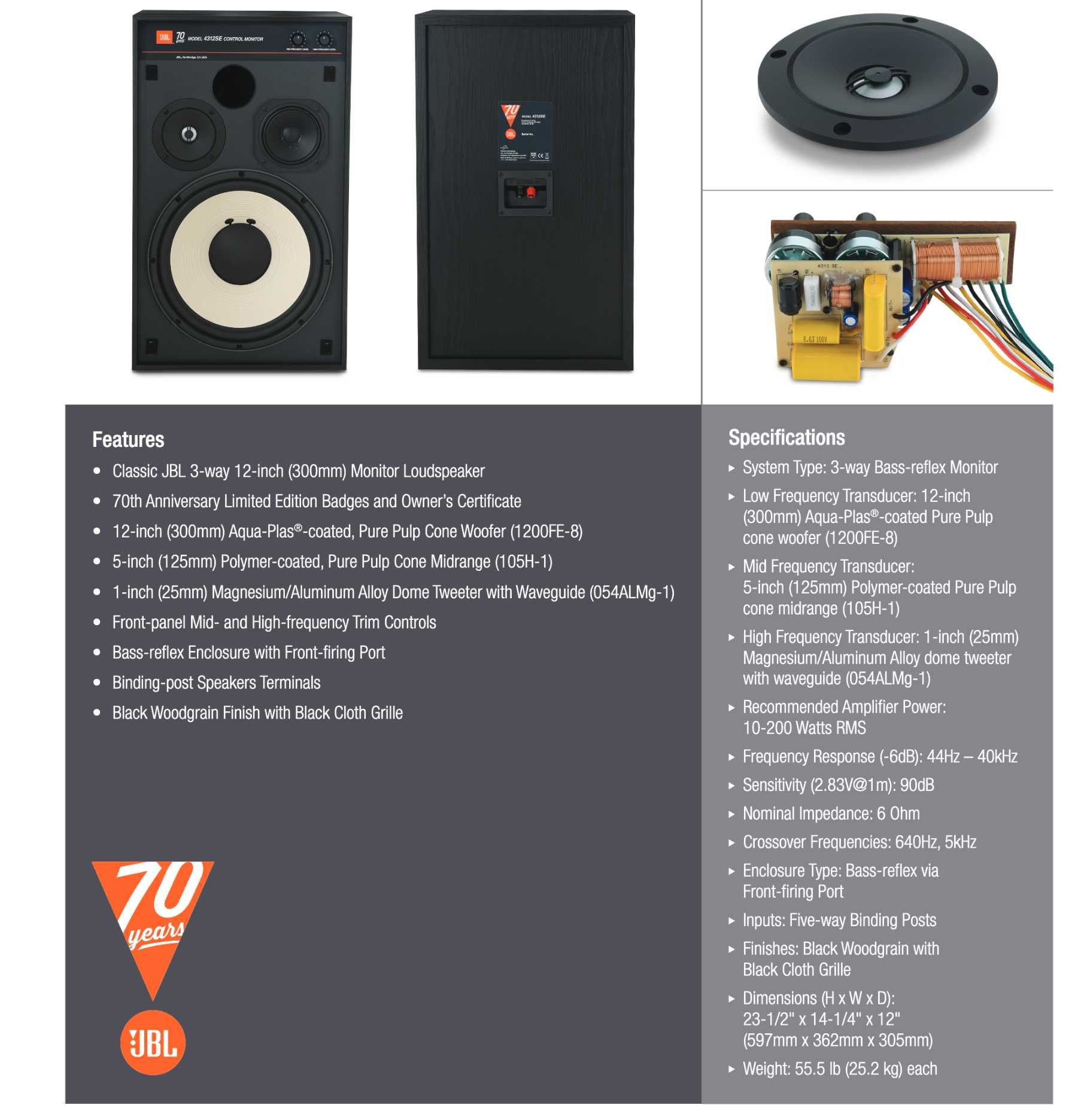 Kolumny JBL 4312SE 70th Anniversary