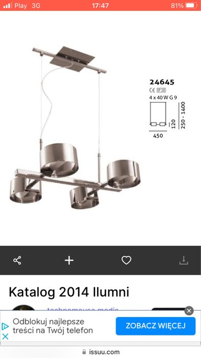Lampa wisząca marki ILUMNI Hesmo