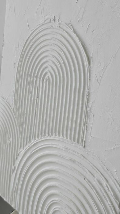 Текстурна картина ручної роботи. Абстракція 30х40 см. Молочний білий