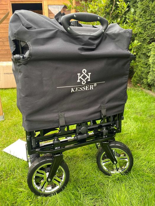 Składany wózek ogrodowy, plażowy, transportowy z daszkiem