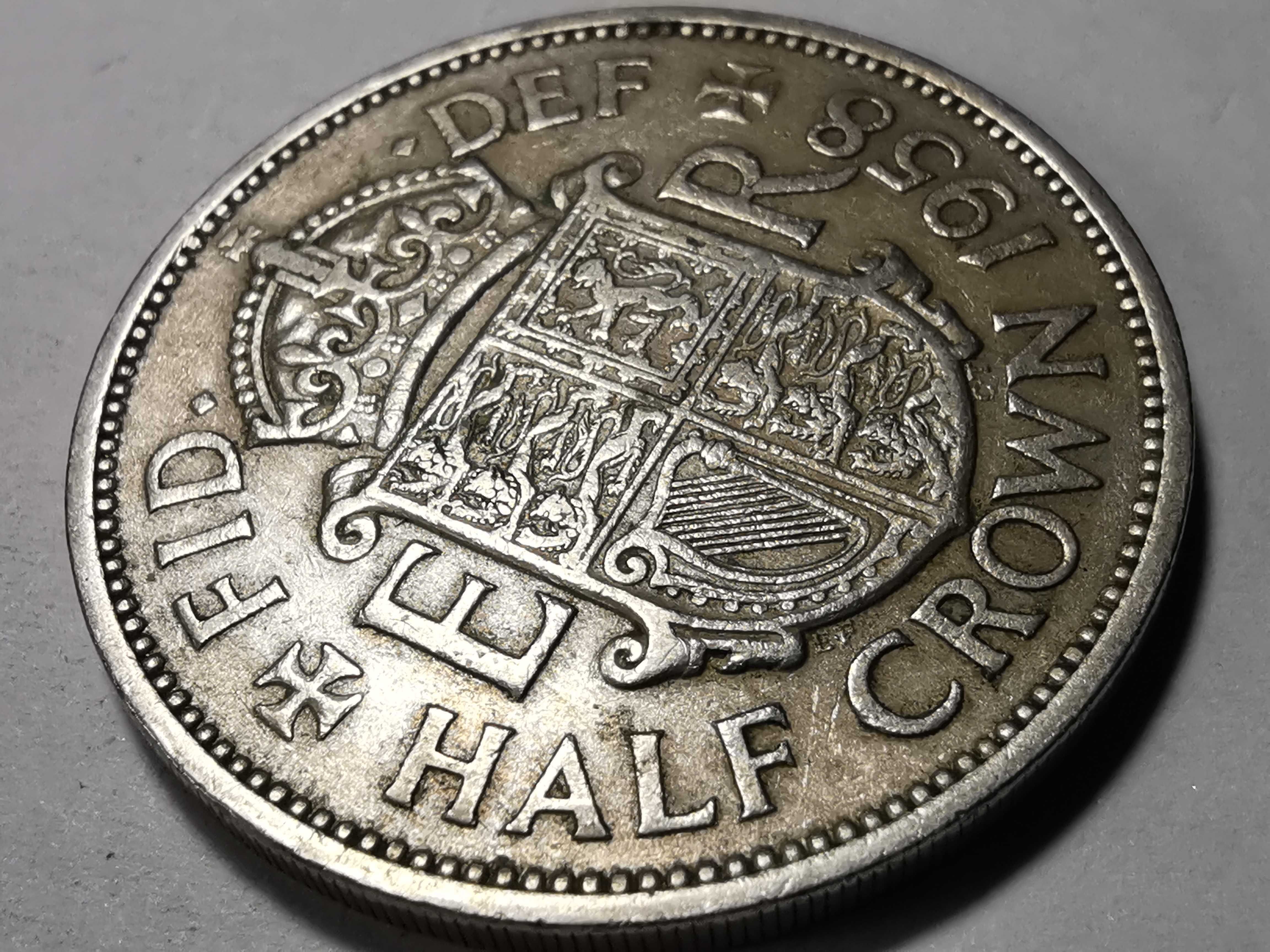 1958 Half Crown - Elżbieta II - klasyka numizmatyki, stan bdb