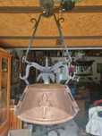 lampa wisząca miedziany klosz rustykalna kute elementy loft