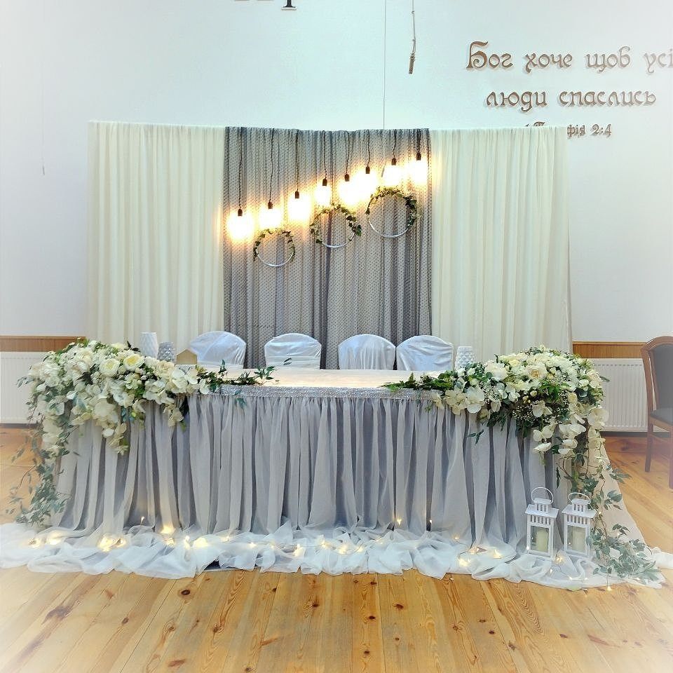 Оформлення весіль залу  Декор  Президіум, фото зона