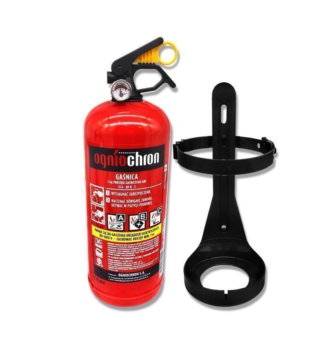 Gaśnica Proszkowa + Manometr Uchwyt 2KG Samochodowa GP-2x ABC [3335]