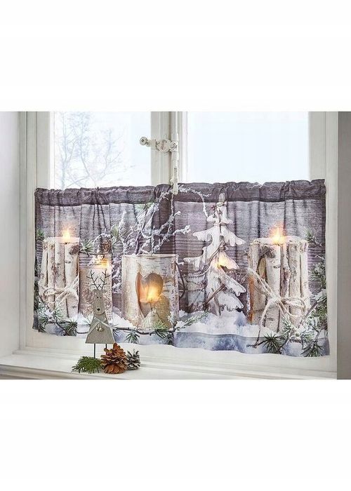 B.P.C zazdrostka z zimowym motywem i oświetleniem ^89x45cm