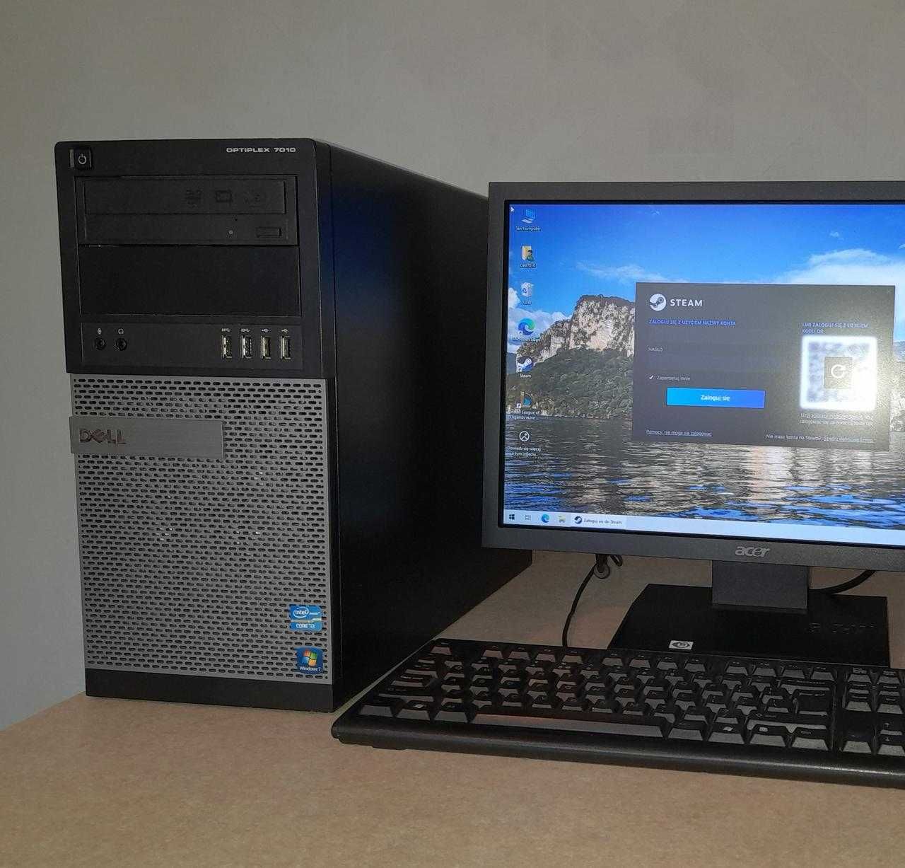 Komputer z monitorem Intel 12GB RAM SSD 240GB 1TB HDD Windows 10