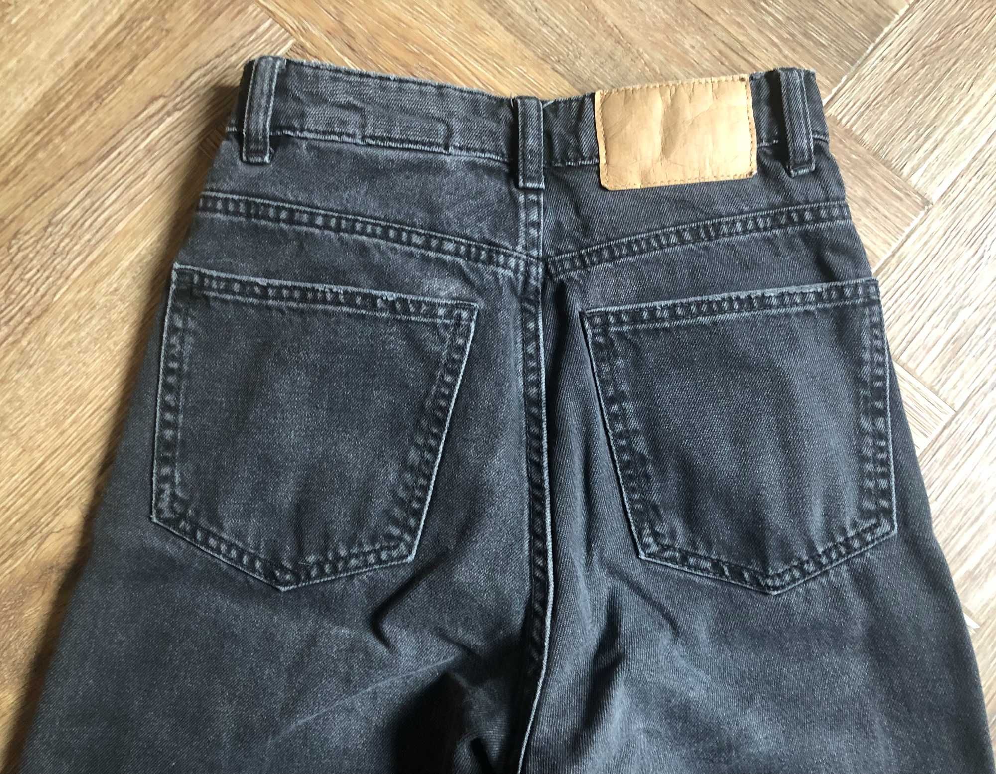 H&M Divided jeansy spodnie czarne b. szerokie nogawki 32 XXS stan BDB