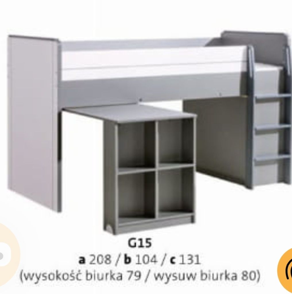 łóżko z biurkiem regał szafka