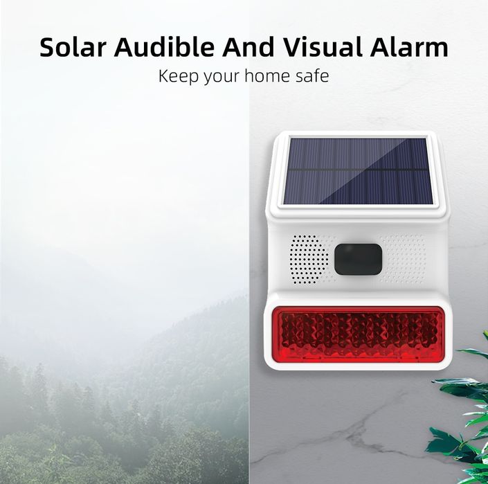 Alarm sygnalizator zewnętrzny z solarami Tuya 433MHz
