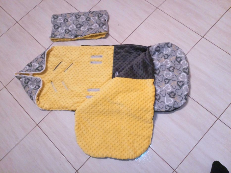 Śpiwór, śpiworek z mufką do wózka lub sanek bardzo ciepły idealny