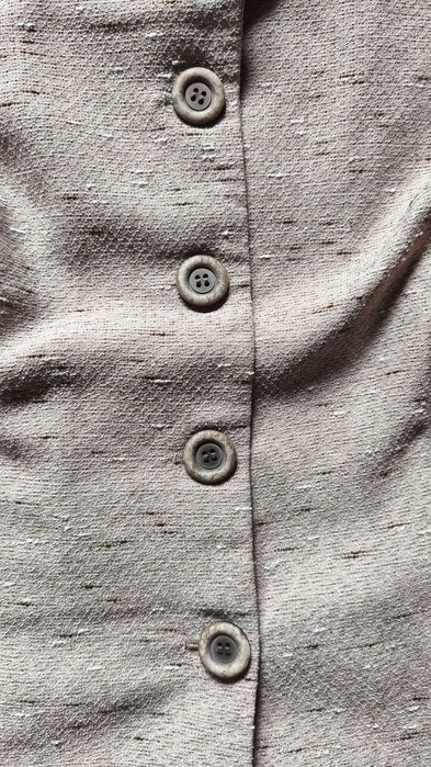 Blazer Manga Curta em bege com riscas - Tamanho 42