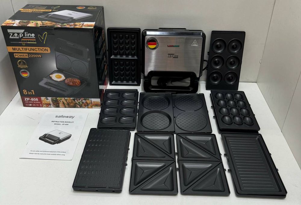 Мультимейкер Гриль 8в1 Zepline 808 2200WATT