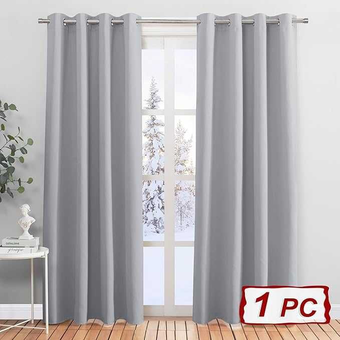 Zasłona zaciemniająca termiczna 210 (dł) × 132 (szer) cm szara, 1 szt.