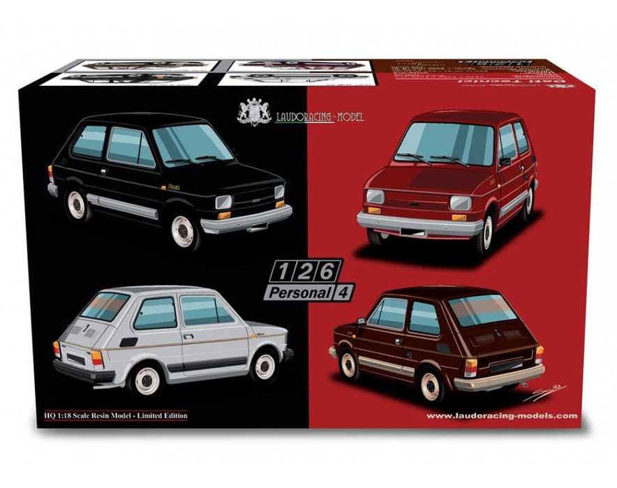 Model 1:18 Laudoracing-Model Fiat 126 Personal 4 Silver 1978 LM167A