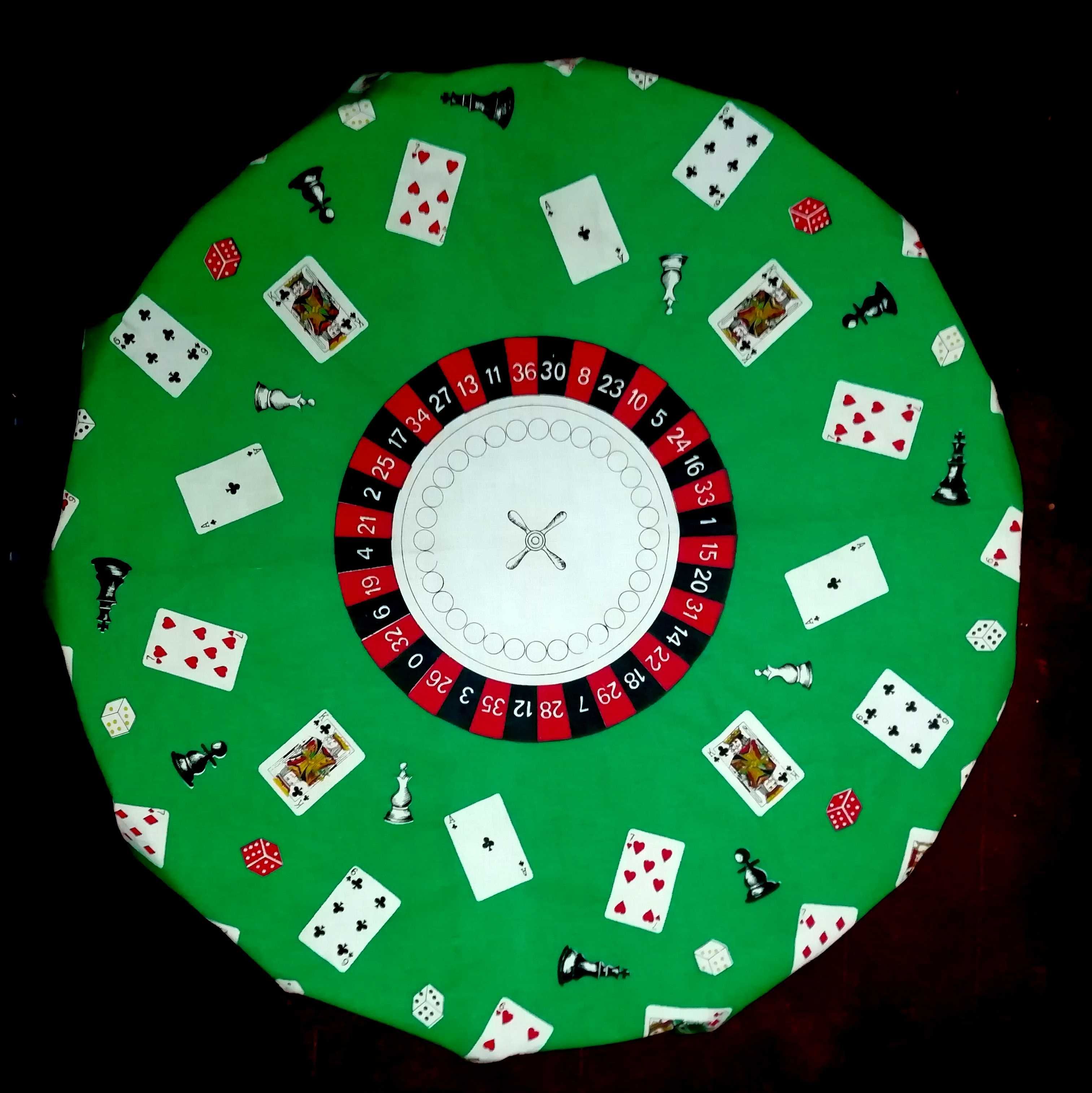 Toalha antiga de mesa para Jogos redonda com 140cm