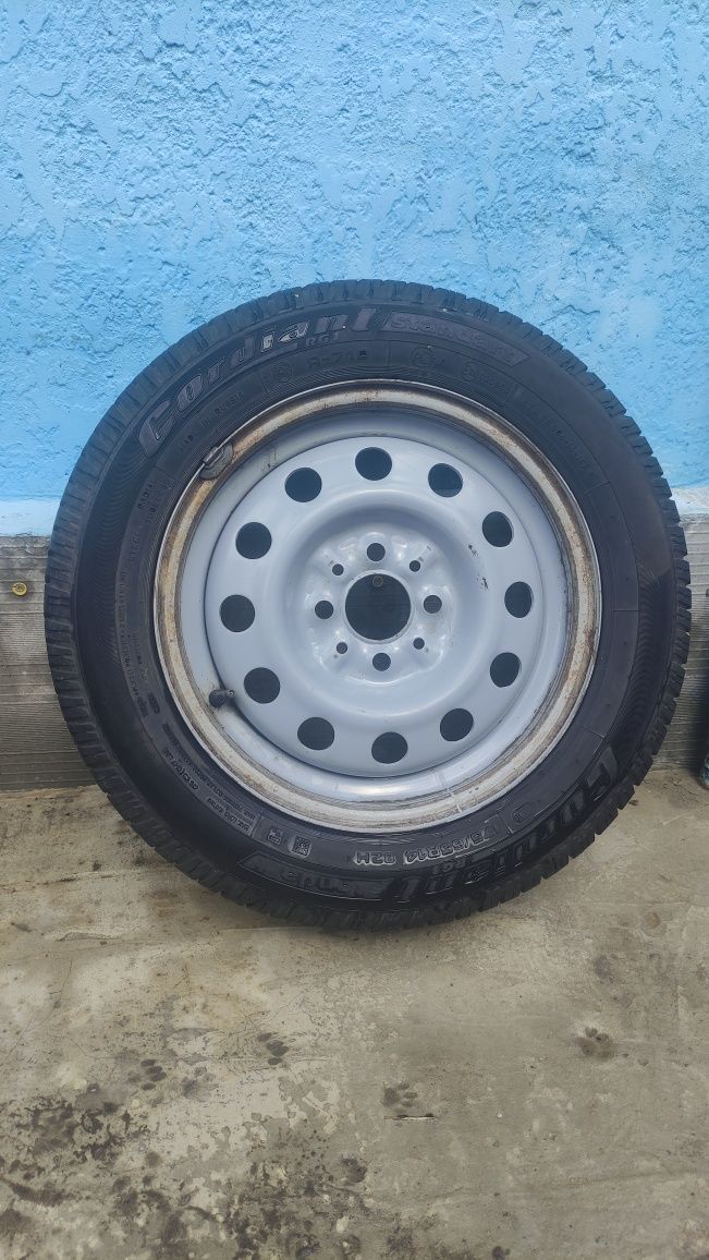 Продам стальной диск+шына 1 шт. R14 4x98