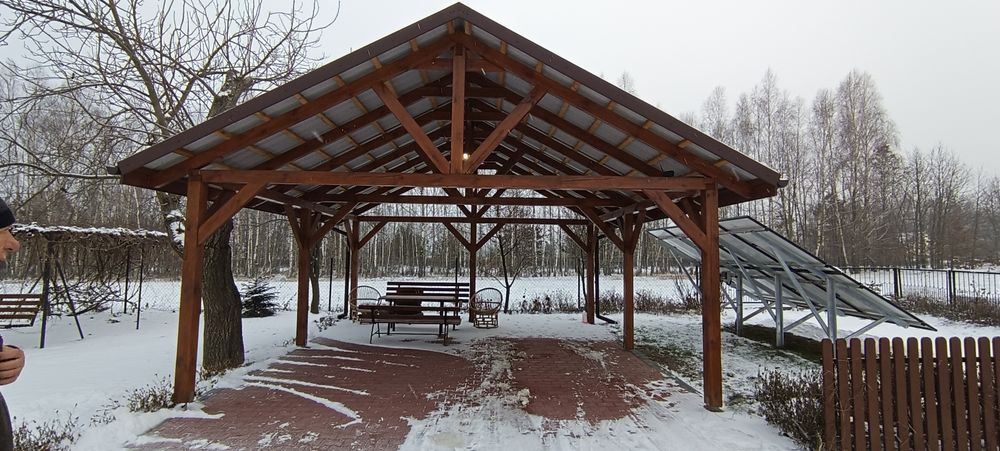 Wiata garażowa drewniana 6/6 plus ozdoba