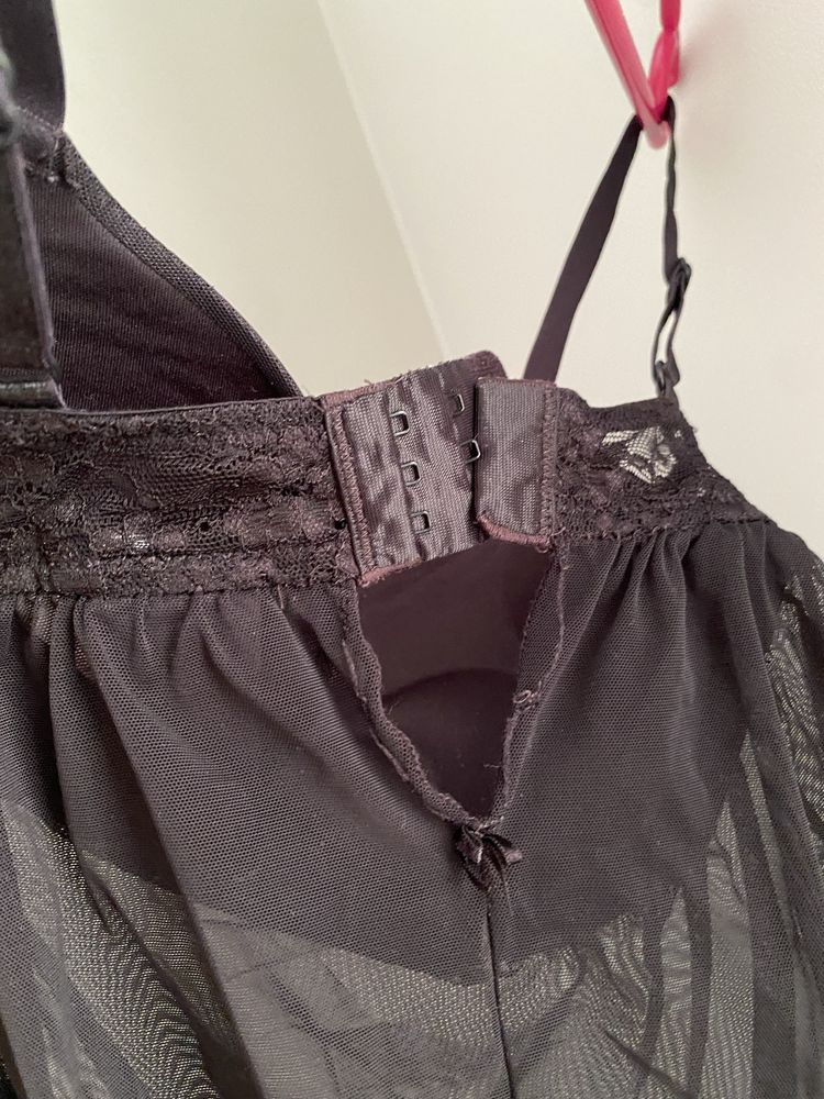 Koszulka nocna/halka czarna H&M S/36 push up
