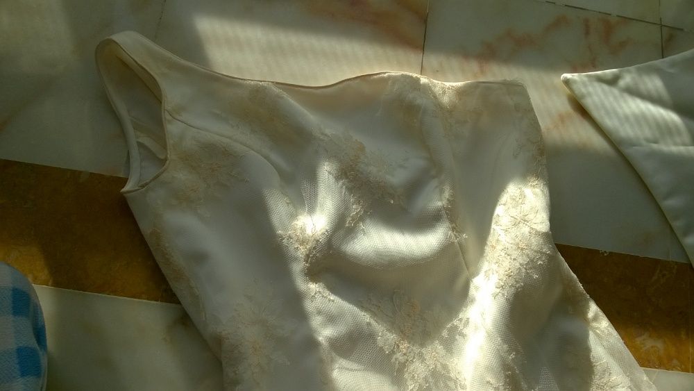 baixa de preço! vestido de noiva longo, modelo A, em renda
