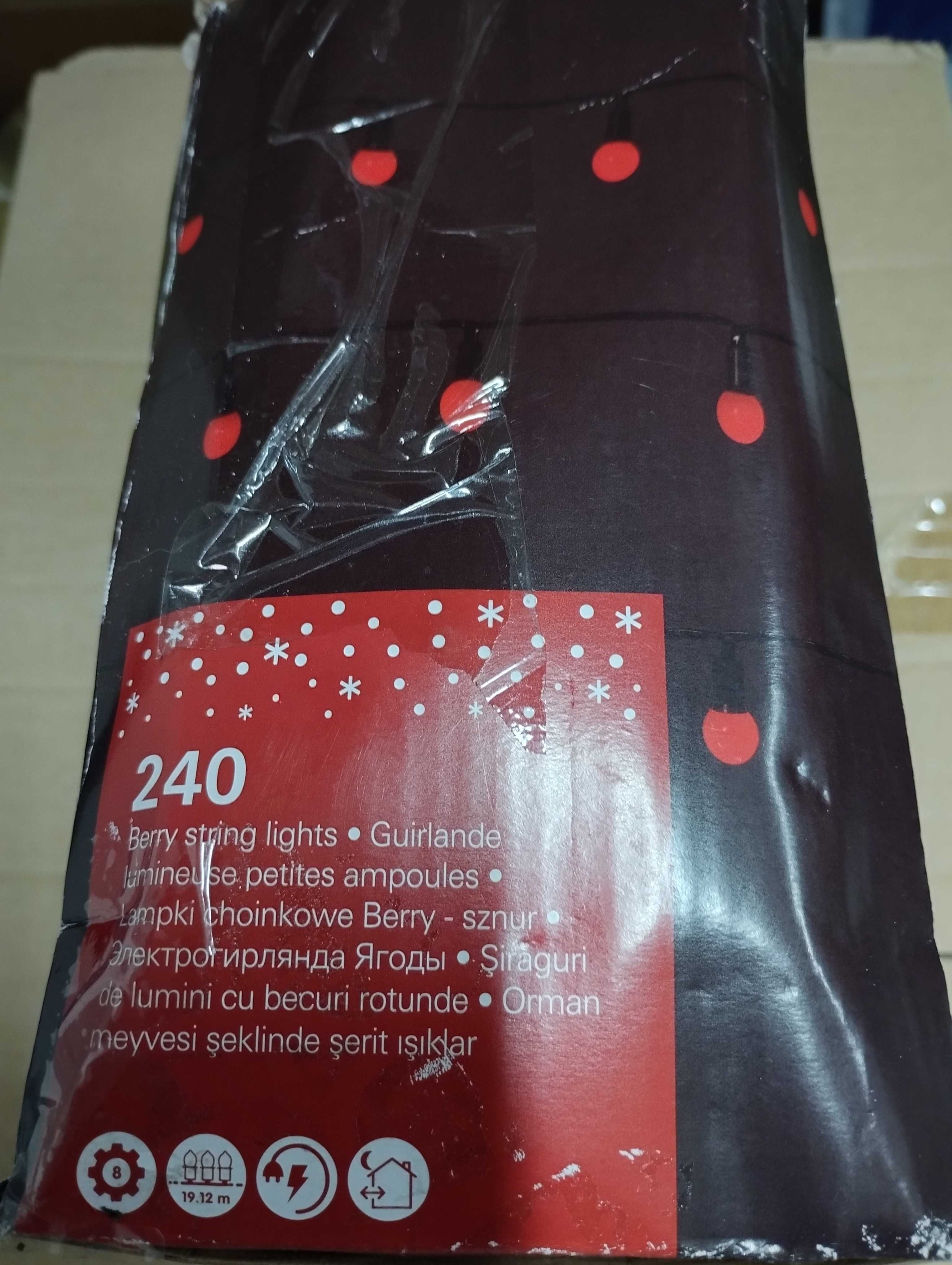 Lampki LED 240 kulki czerwone