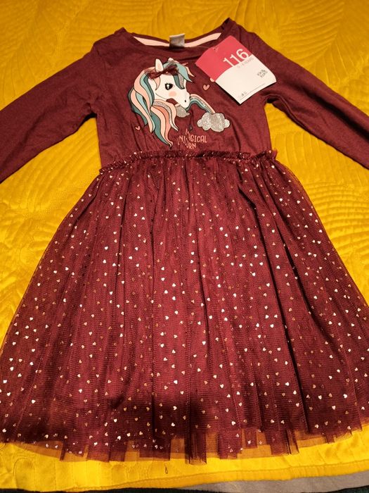 Piękna nowa sukienka jednorożec tiul 116 kik na bal