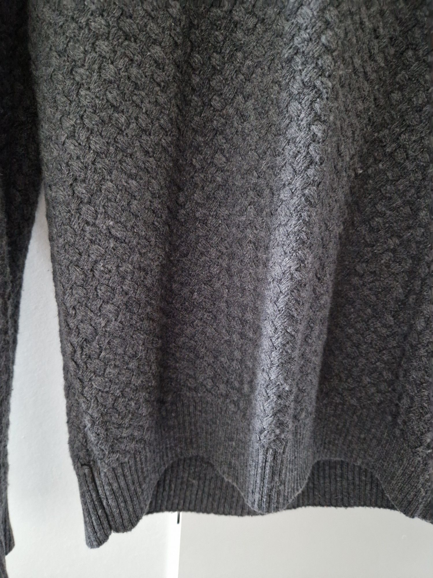 Szary męski sweter Vistula L, casualowy, ciepły, klasyczny