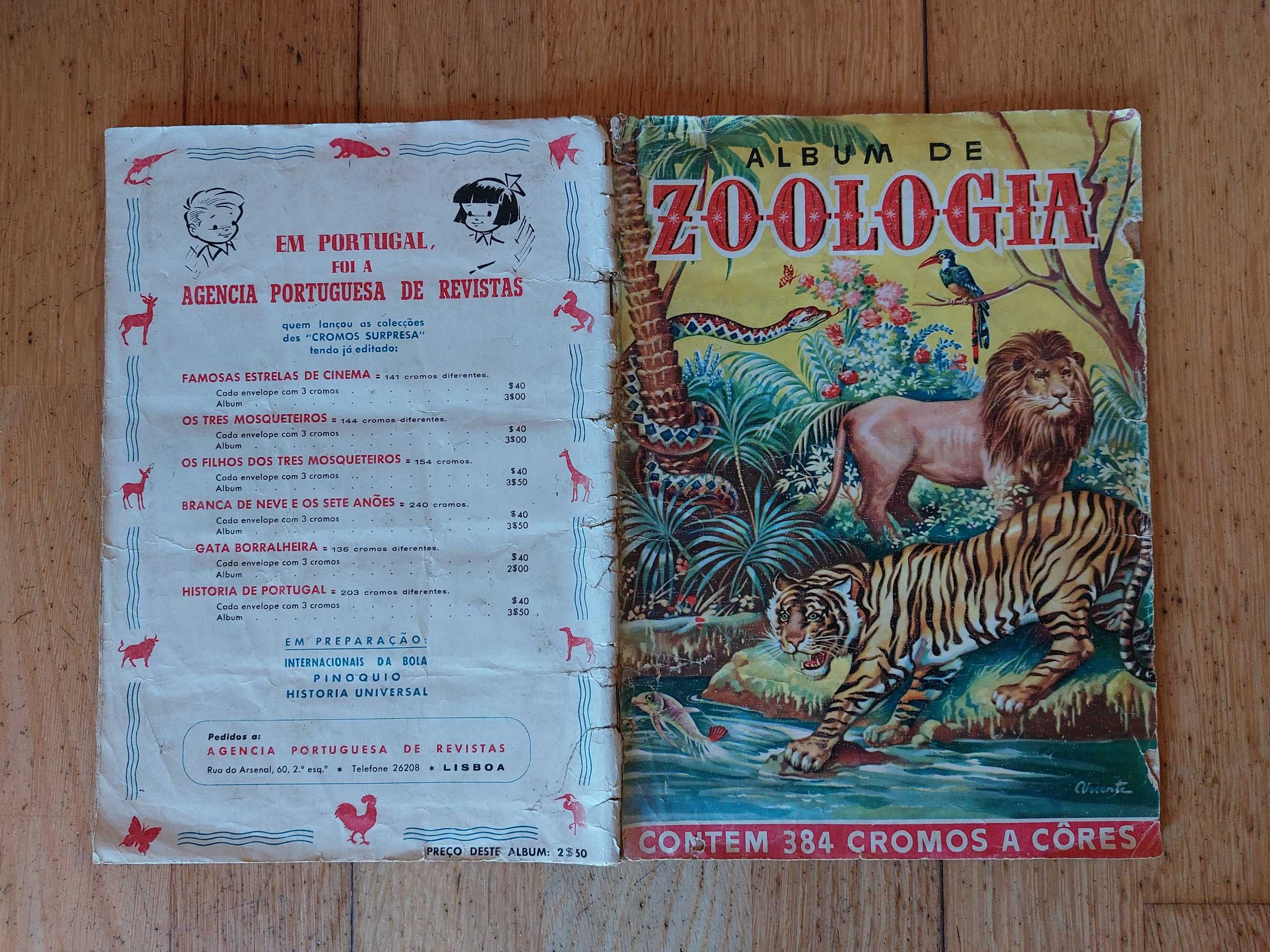 Caderneta/álbum de zoologia de 1954 - Completa