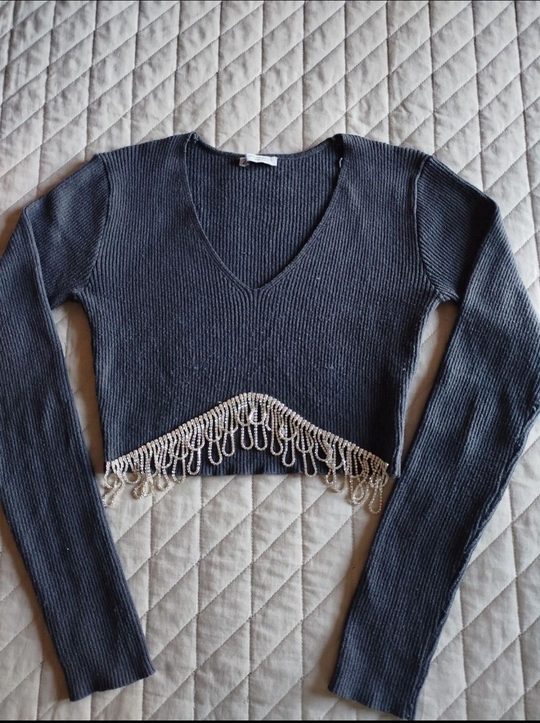 Camisola cropped de malha