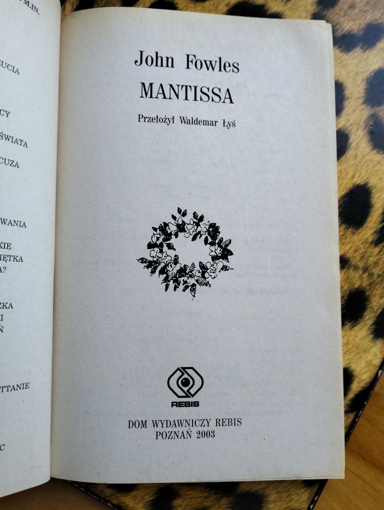Książka, Mantissa' - John Fowles
