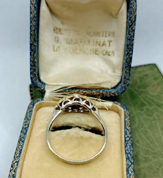 Retro pierścionek złoty 14k z diamentami 0.36ct R20