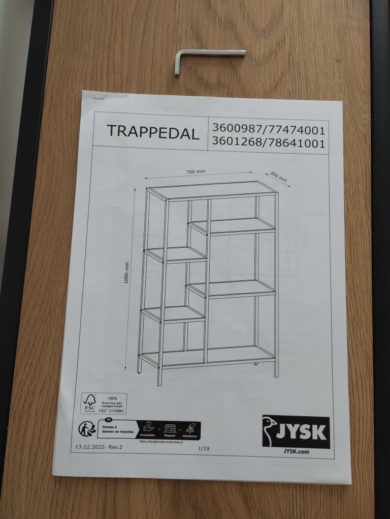 Regał Trappedal loftowy czarny