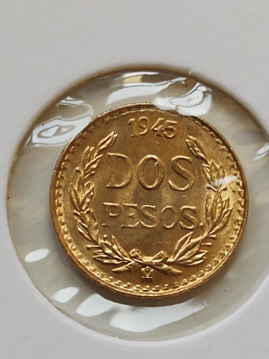 2 Pesos 1945r 1.67gr  pr 900 Meksyk