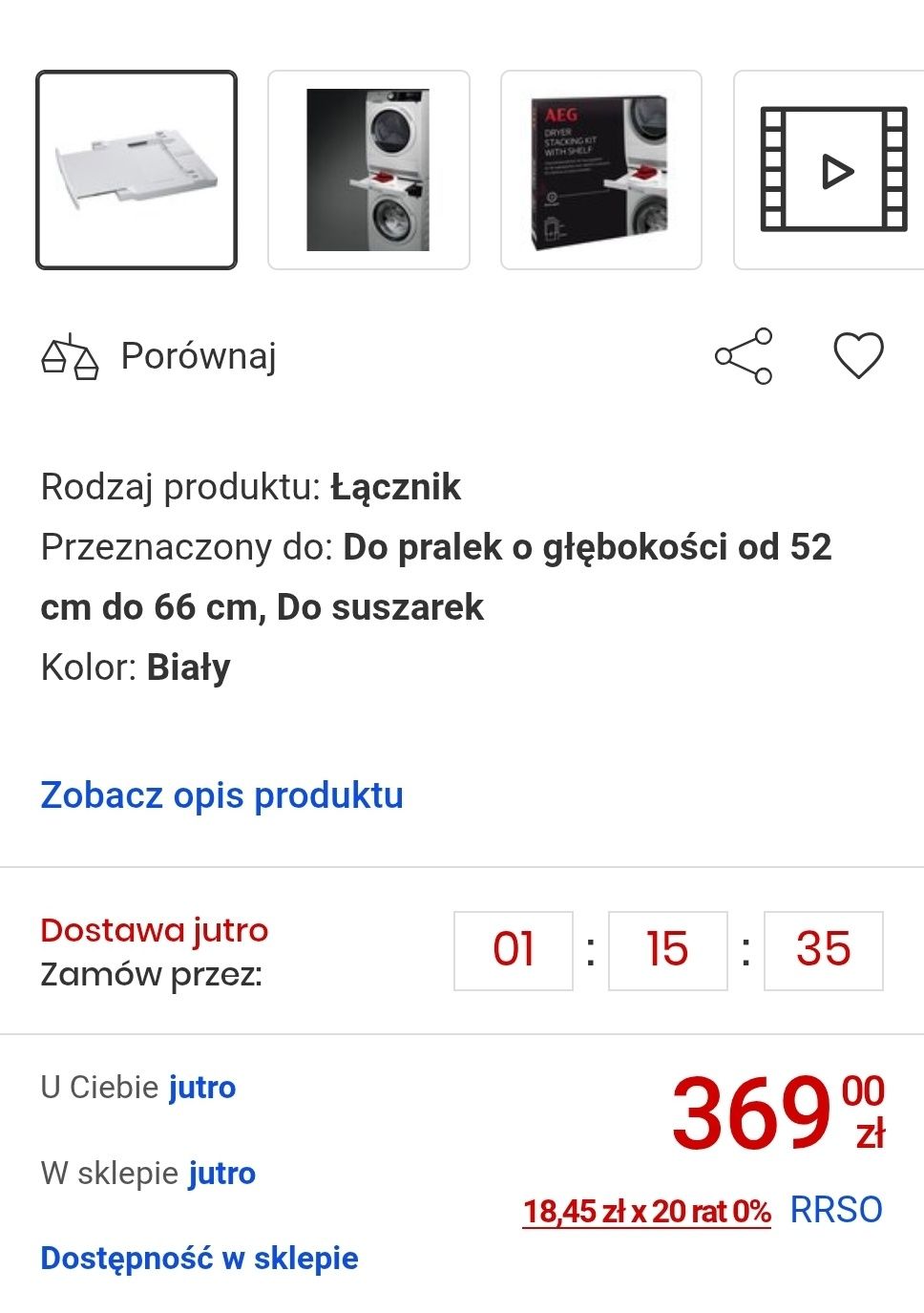 Łącznik AEG A1WYHSK1 pralka suszarka nowy
 (12) Kod