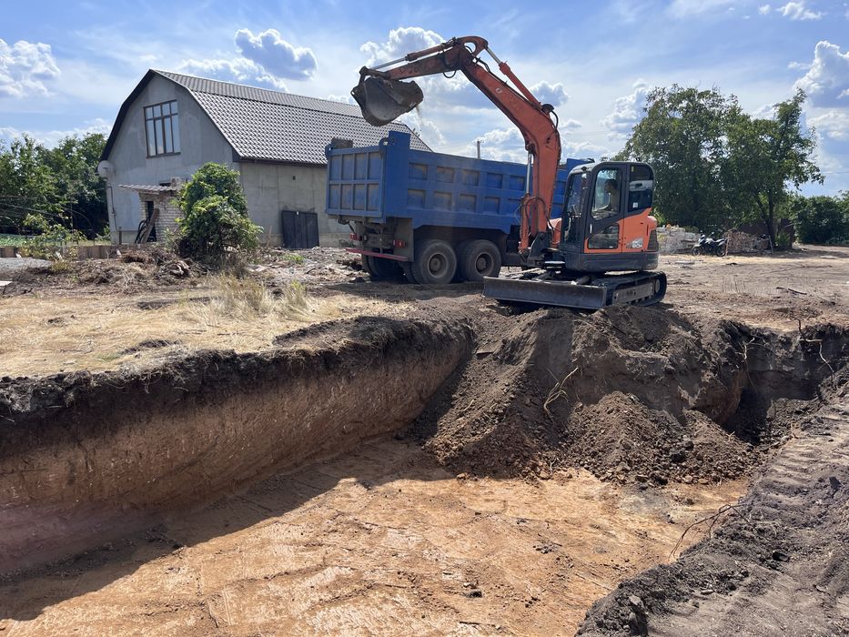 Услуги экскаватора котлован, траншея септик фундамент мини екскаватор