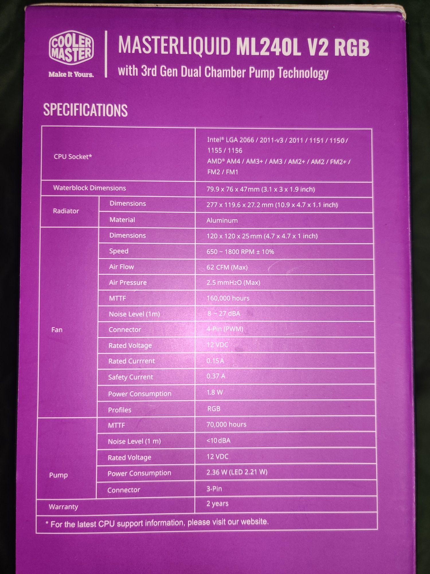 Cooler Master Masterliquid ML240L V2 RGB