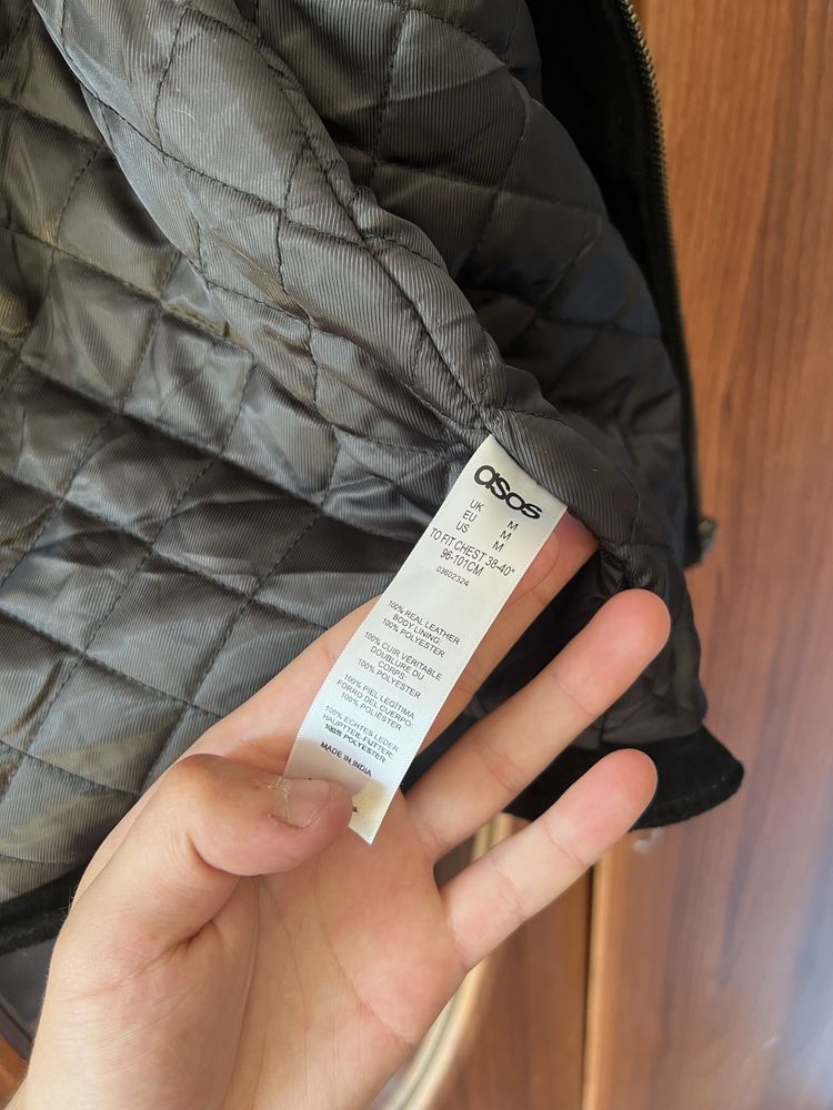 Косуха Asos Асос оригинал мужская кожаная куртка черная