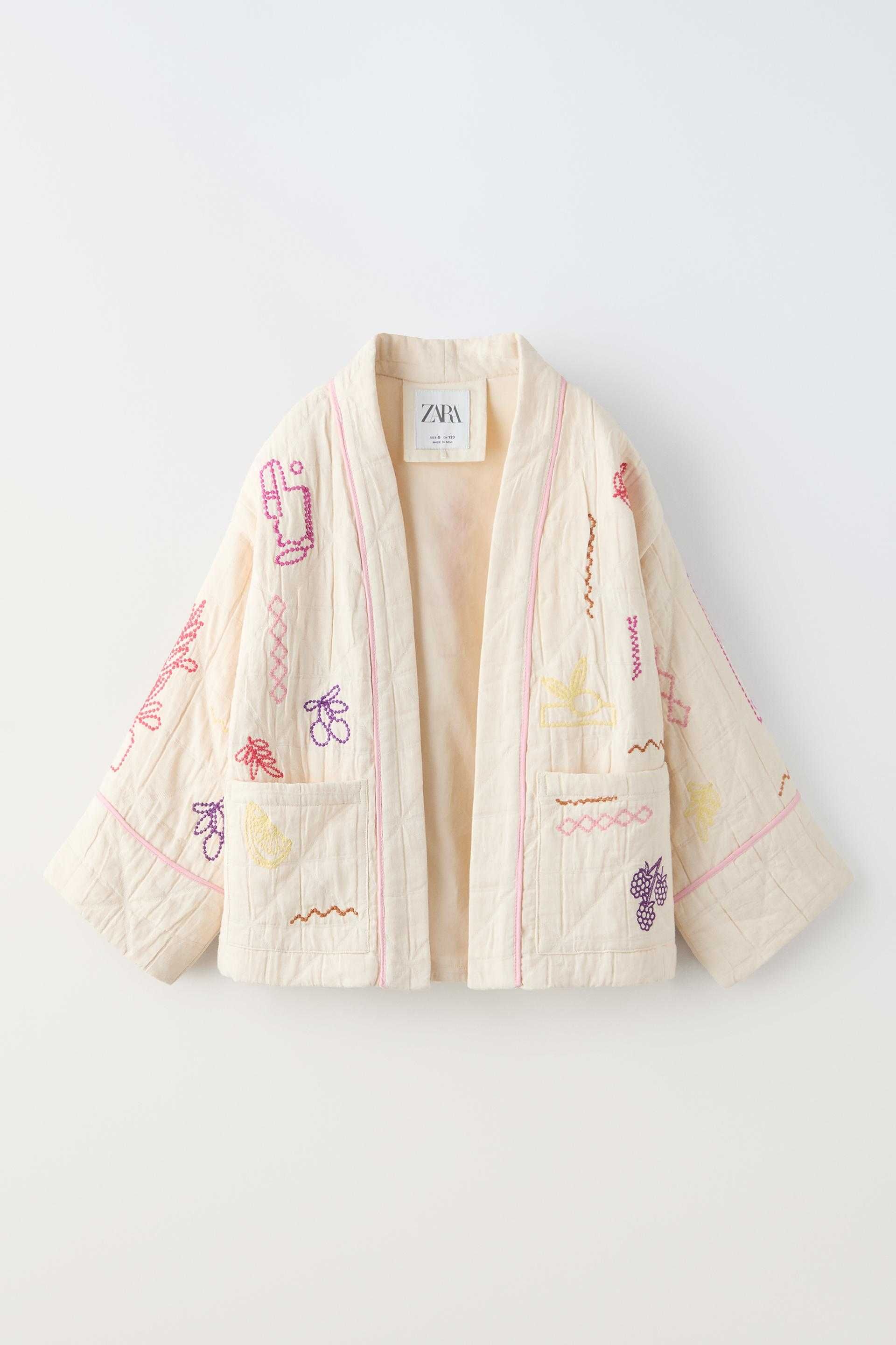 Zara nowe kimono kurtka 140 cm grubsze bawełniane