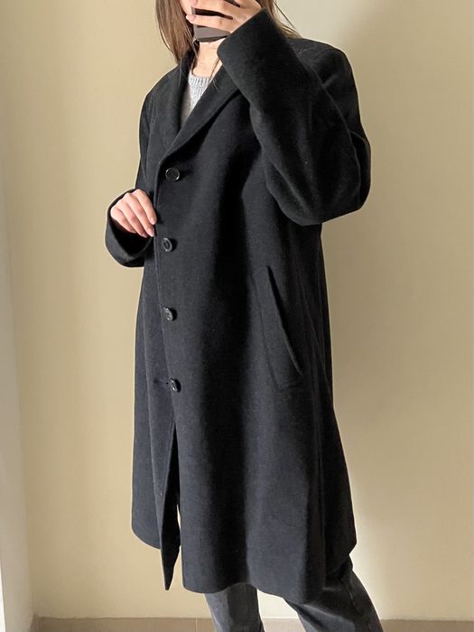 Вовняне сіре чоловіче пальто від bugatti