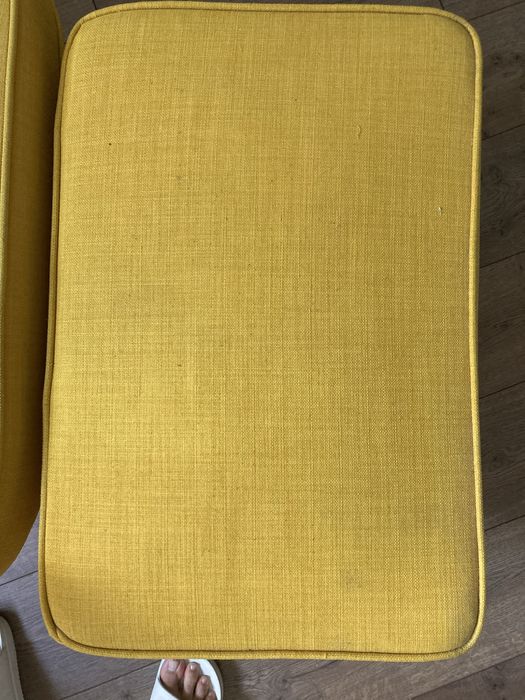 STRANDMON Fotel uszak/podnóżek, Skiftebo żółty