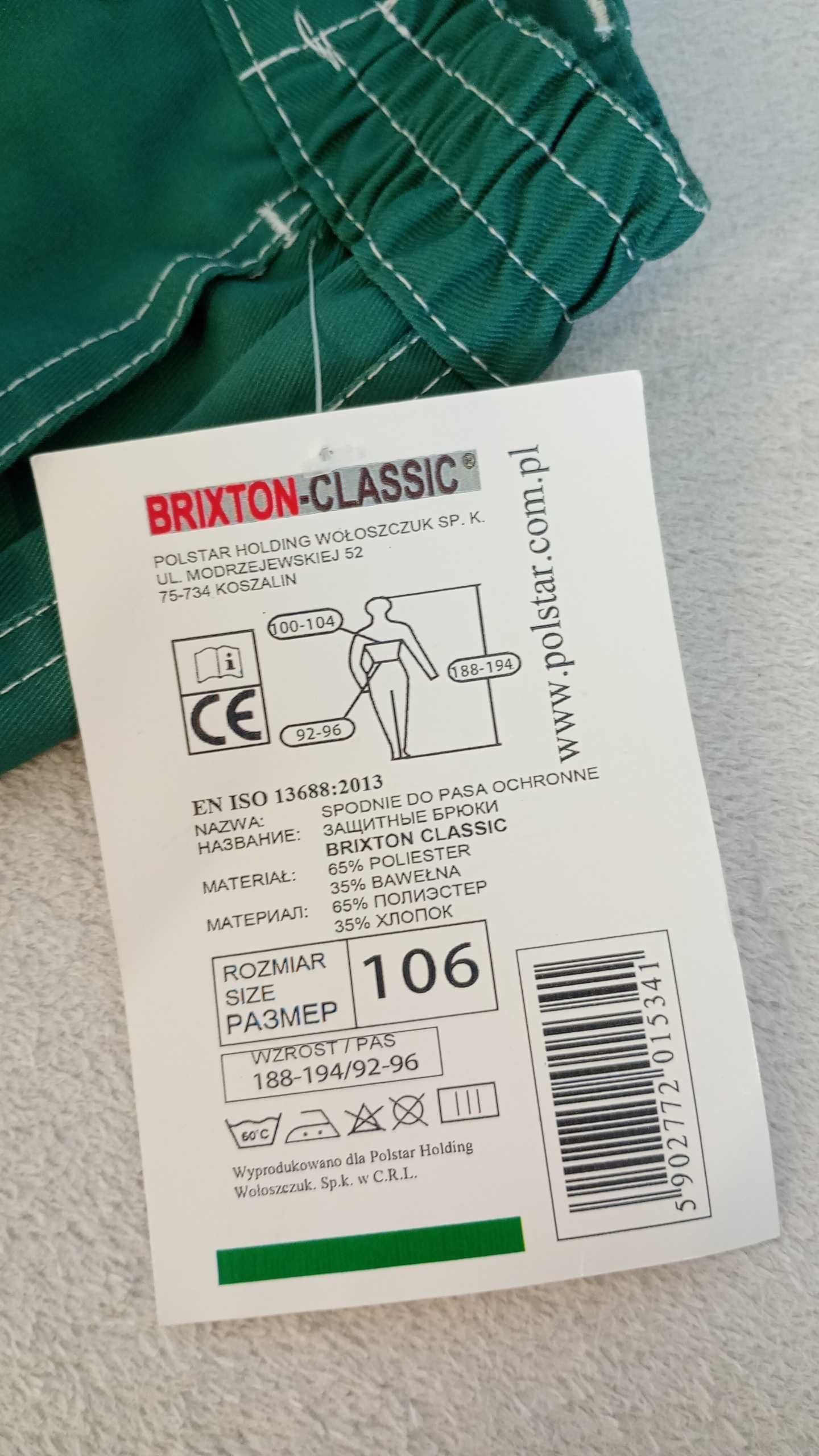 Spodnie robocze do pasa BRIXTON CLASSIC ZIELONE