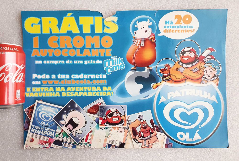Antigo Painel publicitário ~ "A PATRULHA OLÁ" ~ Em Cartão ~ RARO