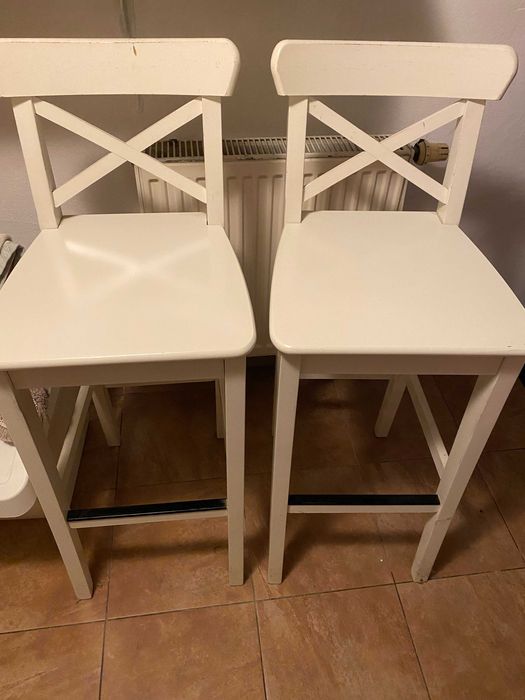 Hooker, Stołek barowy,  IKEA Ingolf  biały