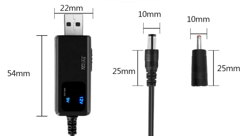 Підвищуючий/понижаючий адаптер 5v для WI-FI/Оптика, 2 в 1, 9v/12v