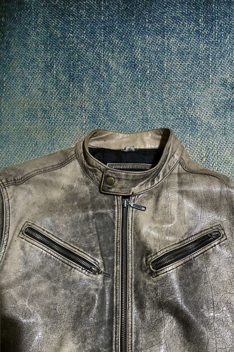 Натуральна шкіряна курточка пілот archive leather jacket