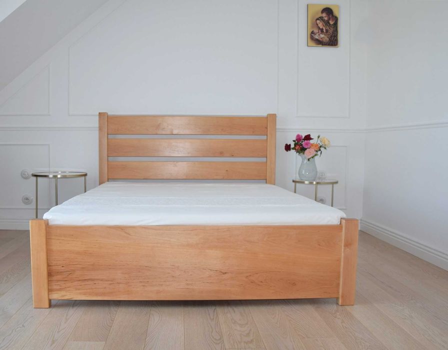 Łóżko drewniane dwuosobowe.  łóżko do sypialni podwójne Aries